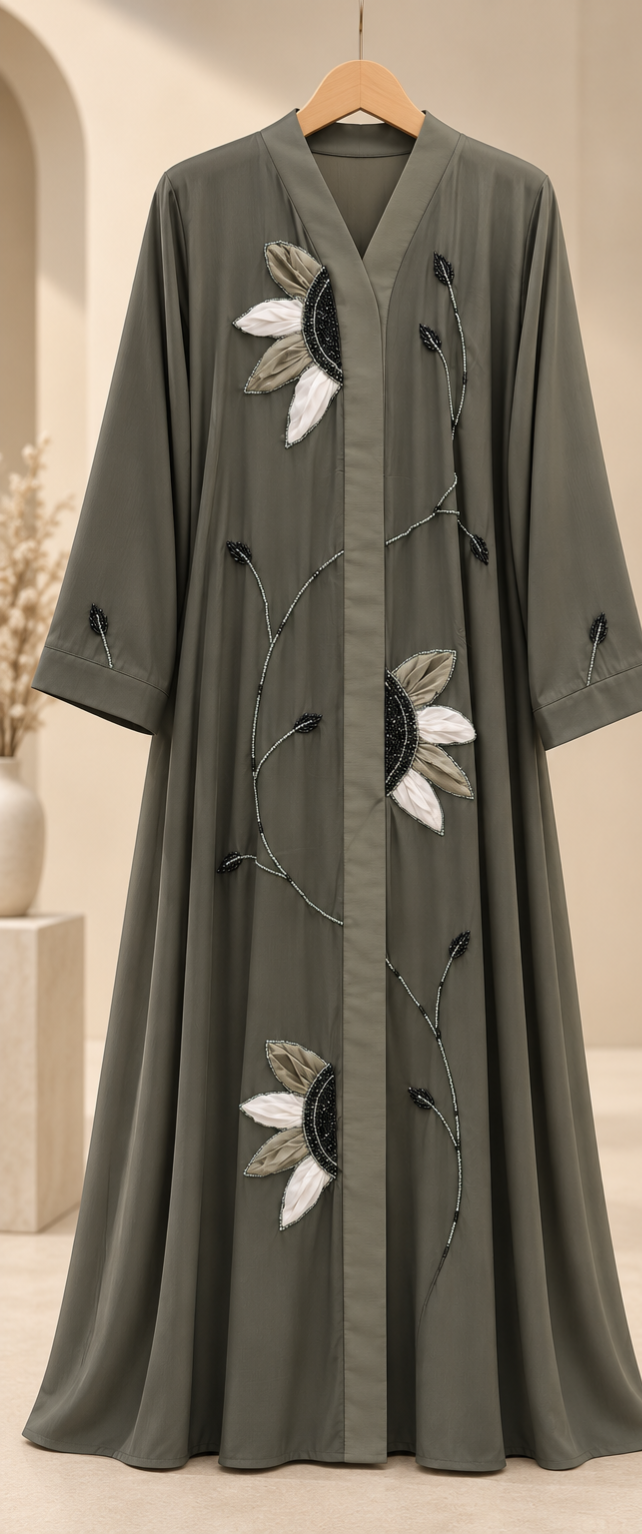 Areesha Petal Appliqué Abaya