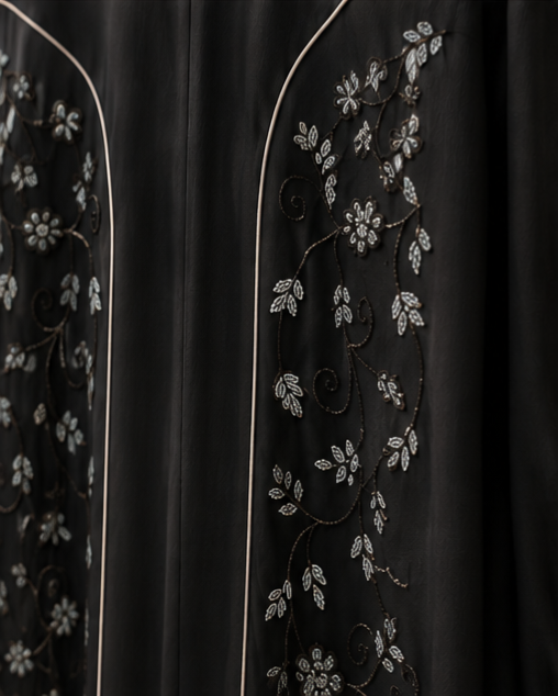 Firdaus Floral Panel Abaya