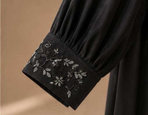 Firdaus Floral Panel Abaya