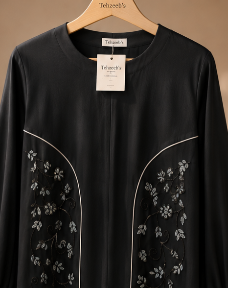 Firdaus Floral Panel Abaya