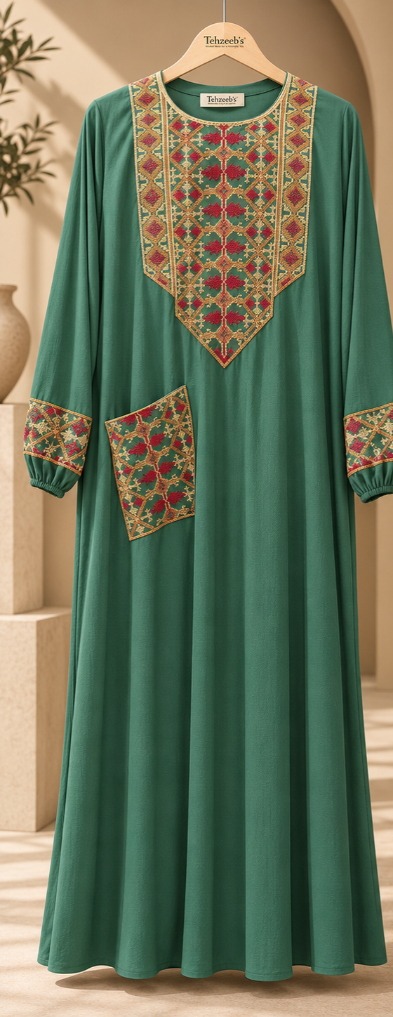 Hana Tatreez Yoke Abaya