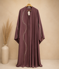 Mahnoor Leaf Vine Open Abaya