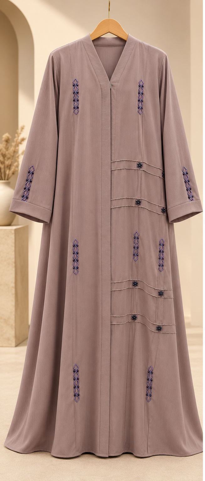 Rida Amethyst Lattice Abaya