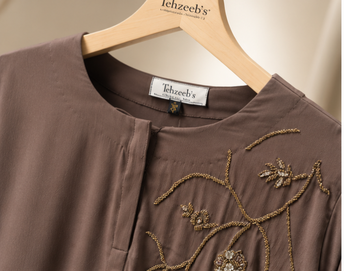 Rukhsar Gold Cord Abaya