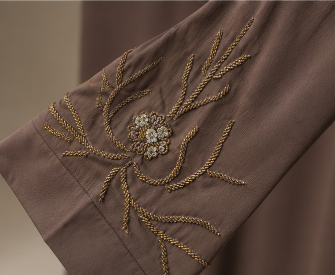 Rukhsar Gold Cord Abaya
