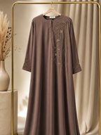 Rukhsar Gold Cord Abaya
