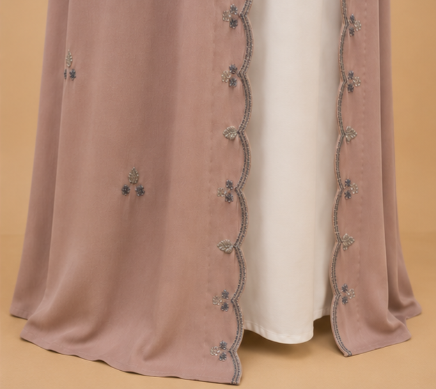 Sadaf Scalloped Open Abaya