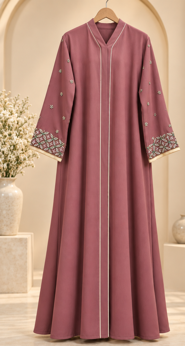 Saira Embroidered Cuff Abaya