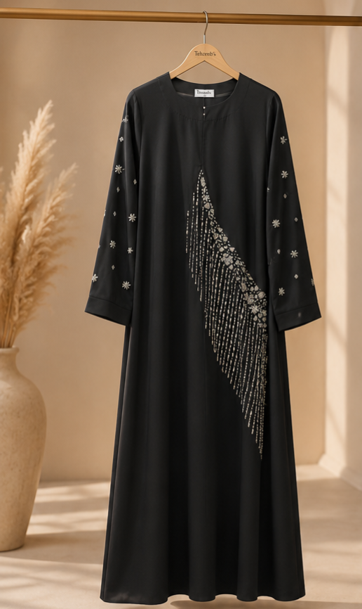 Zohra Crystal Cascade Abaya